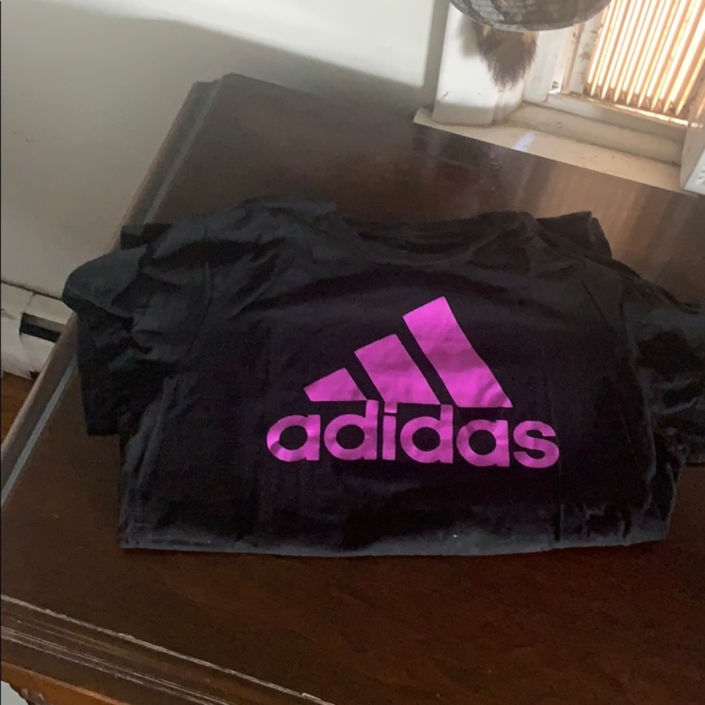 Black and purple adidas t shirt